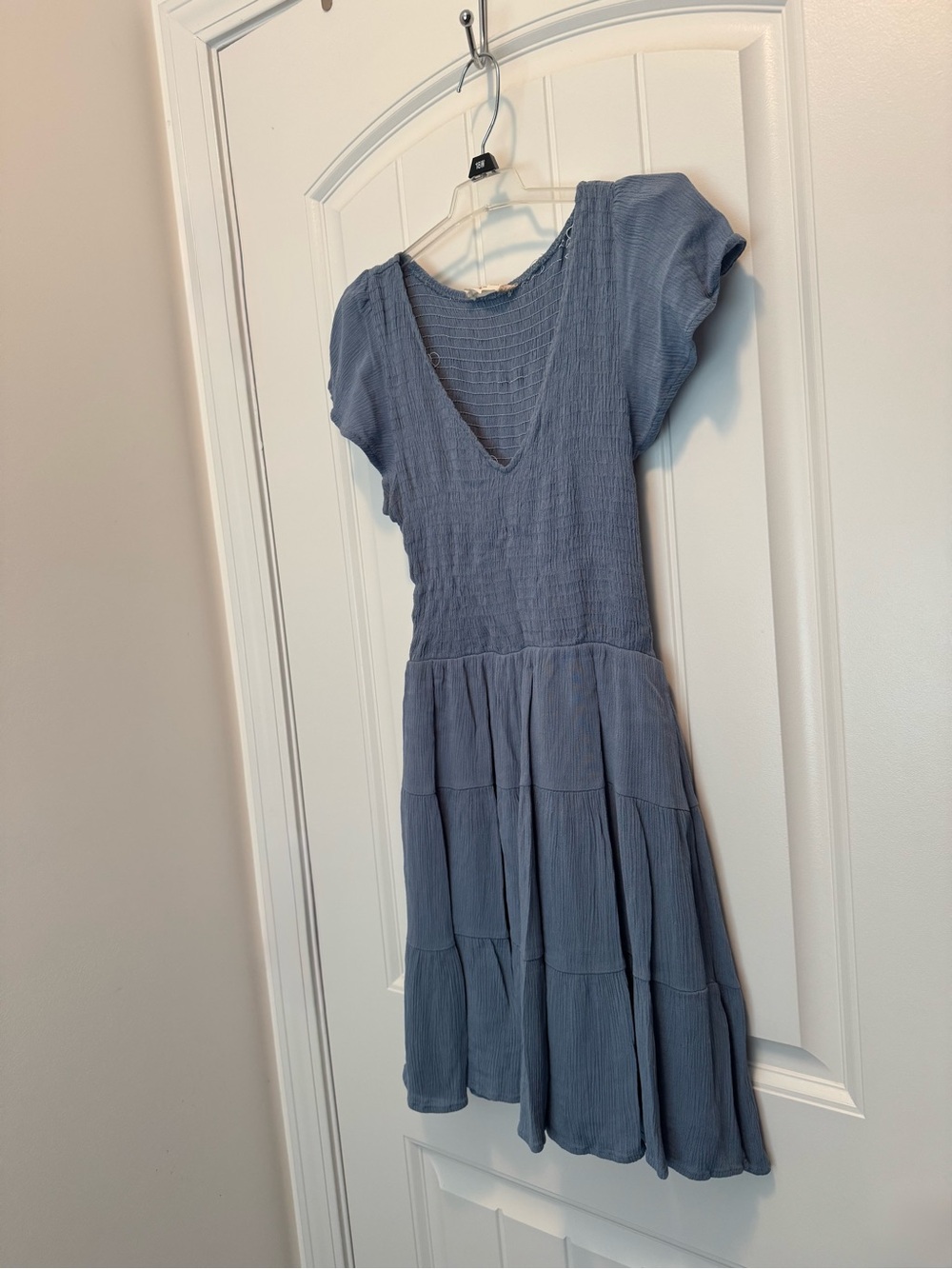 Altar’d State Blue Smocked Tiered Mini Dress XS